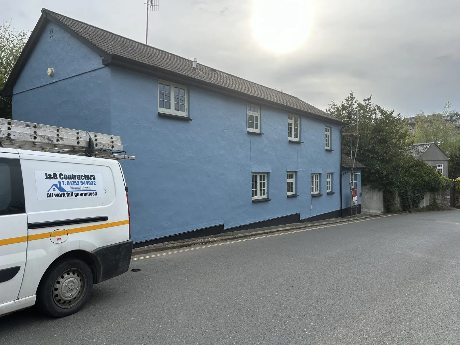 Exterior painting of a detached house in Dawlish