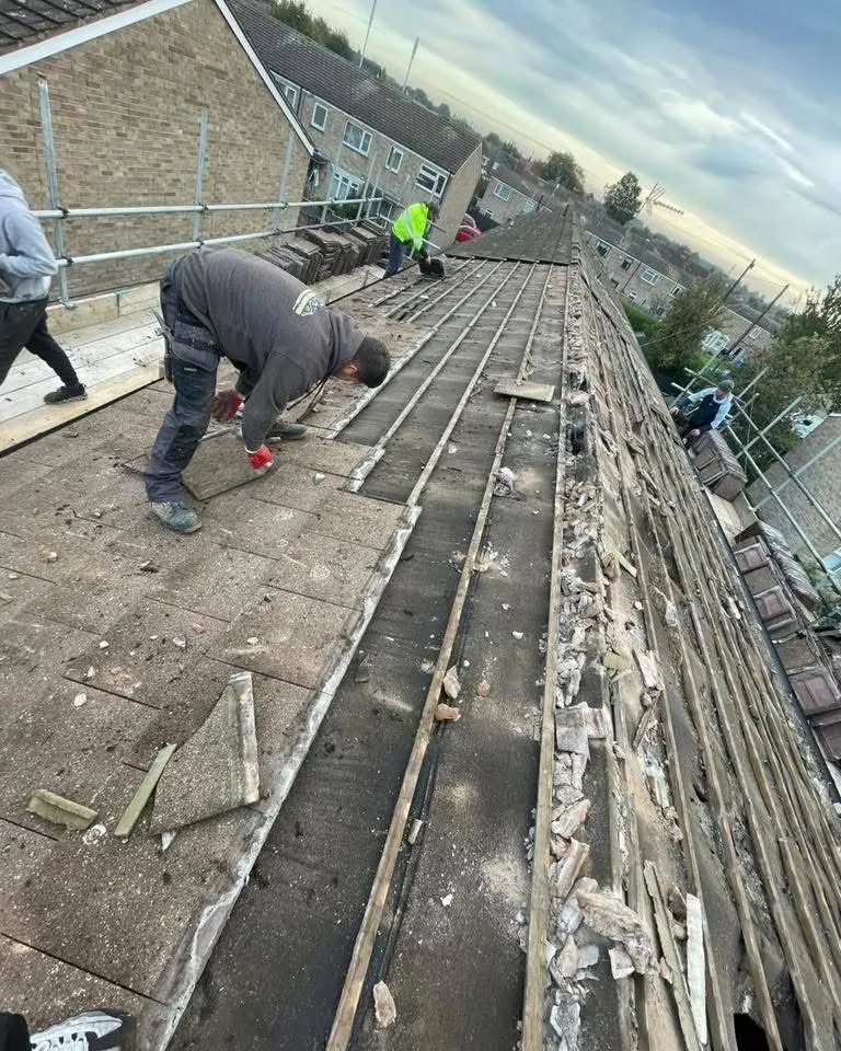 Roof strip and re-felt in progress in Dawlish