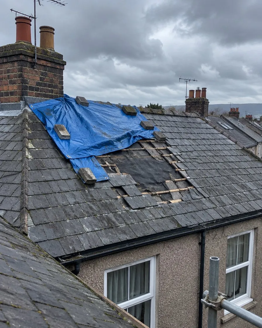 Storm damage and insurance work in Dawlish